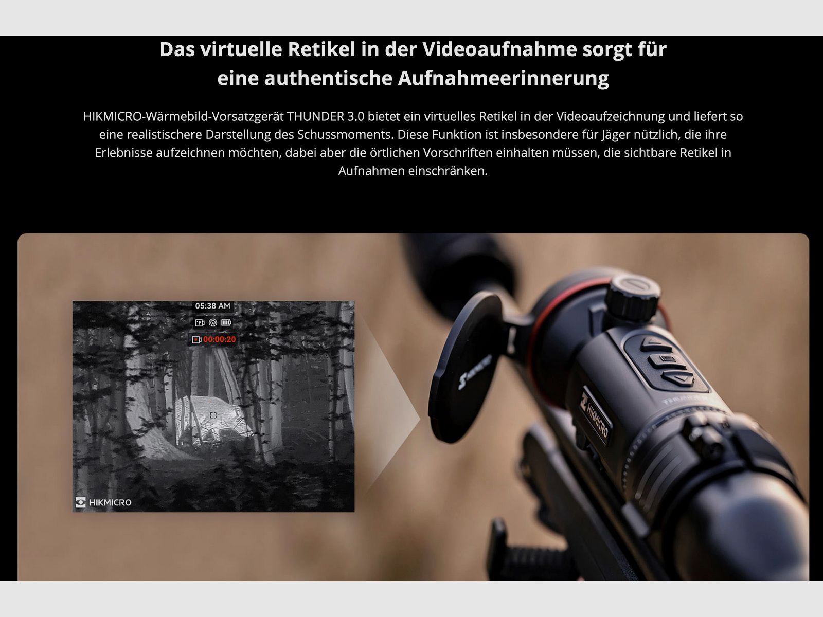 Hikmicro 50-2-128 Clip-On Thunder TQ35C 3.0 Wärmebildvorsatzgerät 640 x 512 12µm < 15 mK
