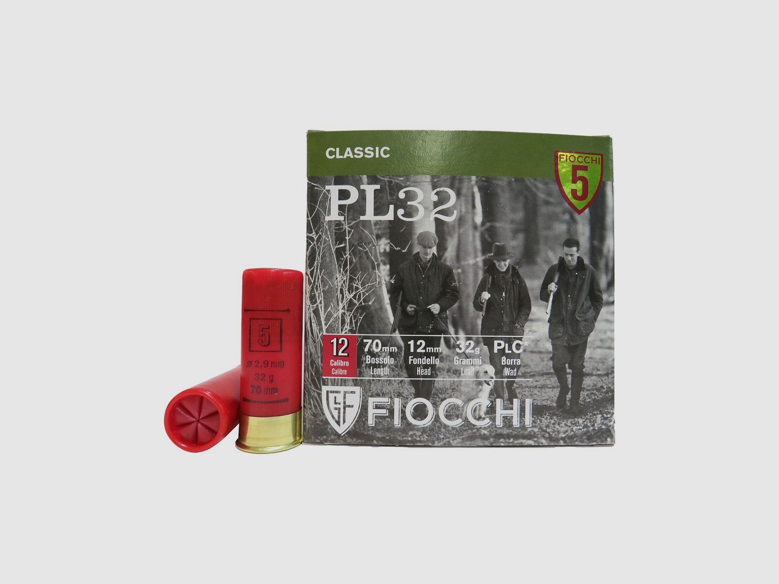 Fiocchi PL 32 Patronen Kal. 12/70 32 g Bleischrot 5