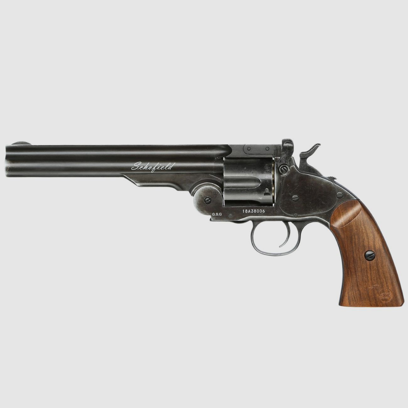 ASG Schofield 1877 6 Zoll CO2-Revolver Kal. 4,5 mm Diabolo + Stahl-BB - 4 Joule