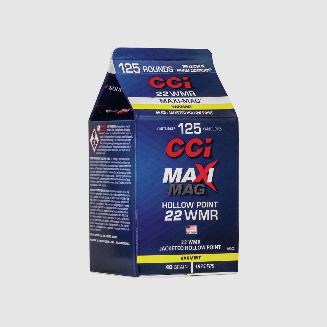 CCI Maxi-Mag .22 WMR 40GR JHP 125 cartucce