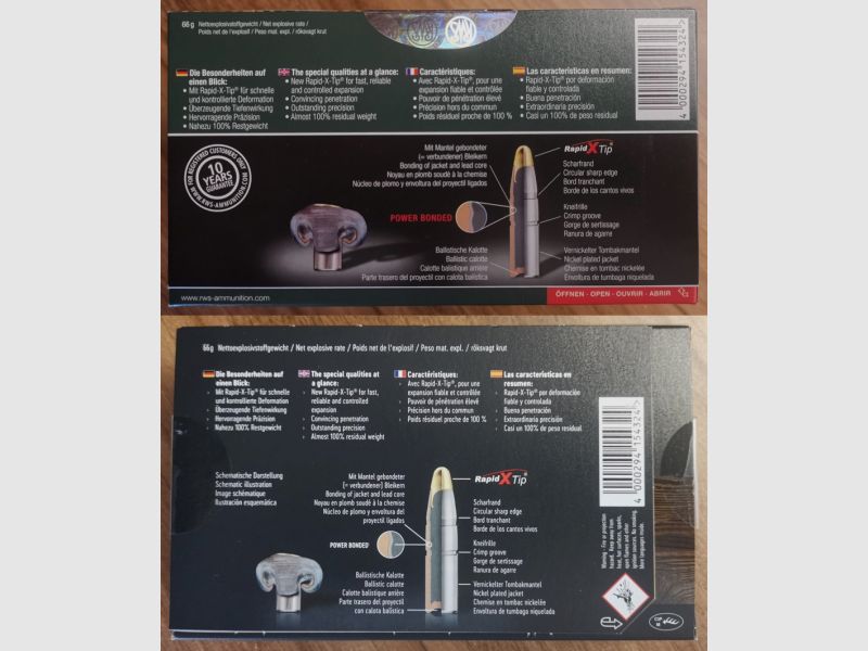 120 Schuß RWS 7 x 65 R Evolution Power Bonded 10,3 g / 159 gr Jagd Patronen