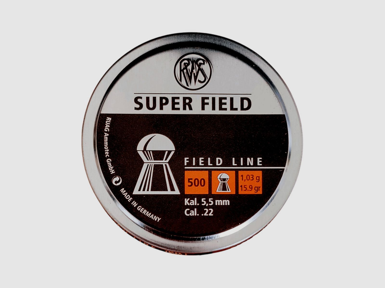Geschosse Kal. 5,52 Rws Super Field 1,03 g 500 Stk