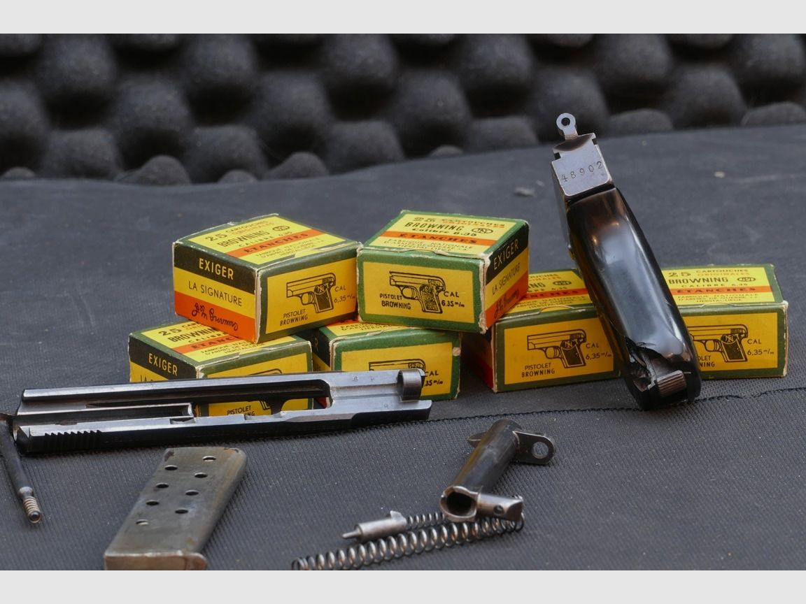 Mauser 1910, 765 mm Browning, nośnik części zamiennych, lufa powiększona.