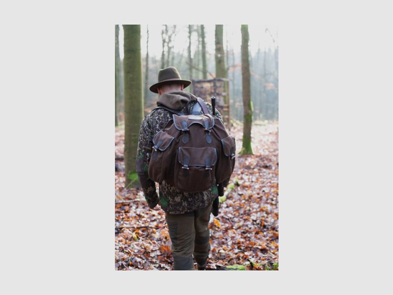 Sac à dos de chasse silencieux en loden de luxe, marron - WAIDMANN, image 7 sur 12