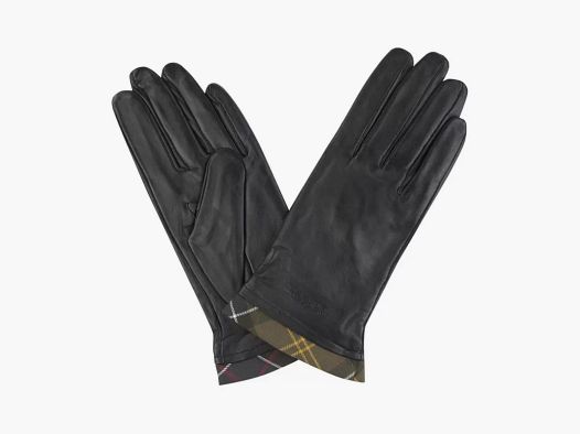 Barbour Tartan Trimmed Leather Schwarz