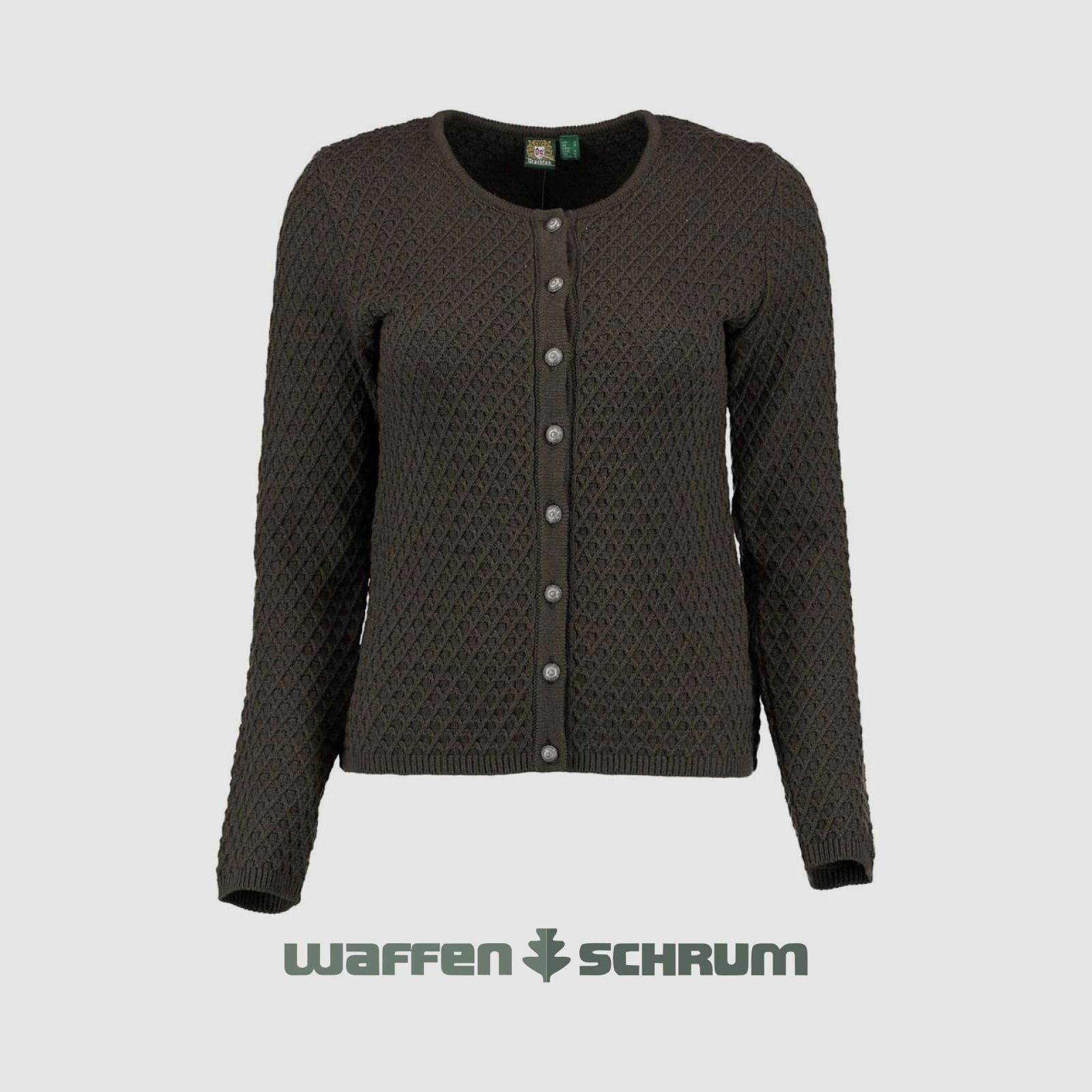 Gipfelstürmer Damenstrickjacke Rundhals Dunkelgrün