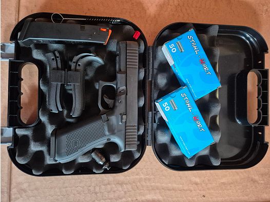 --- NEU --- STAHLVERSCHLUSS --- NEU - GLOCK 17  Gen 5 - SV - 9mm P.A.K - NEU + ERSATZMAGAZIN - NEU + 100 Schuss P.A.K