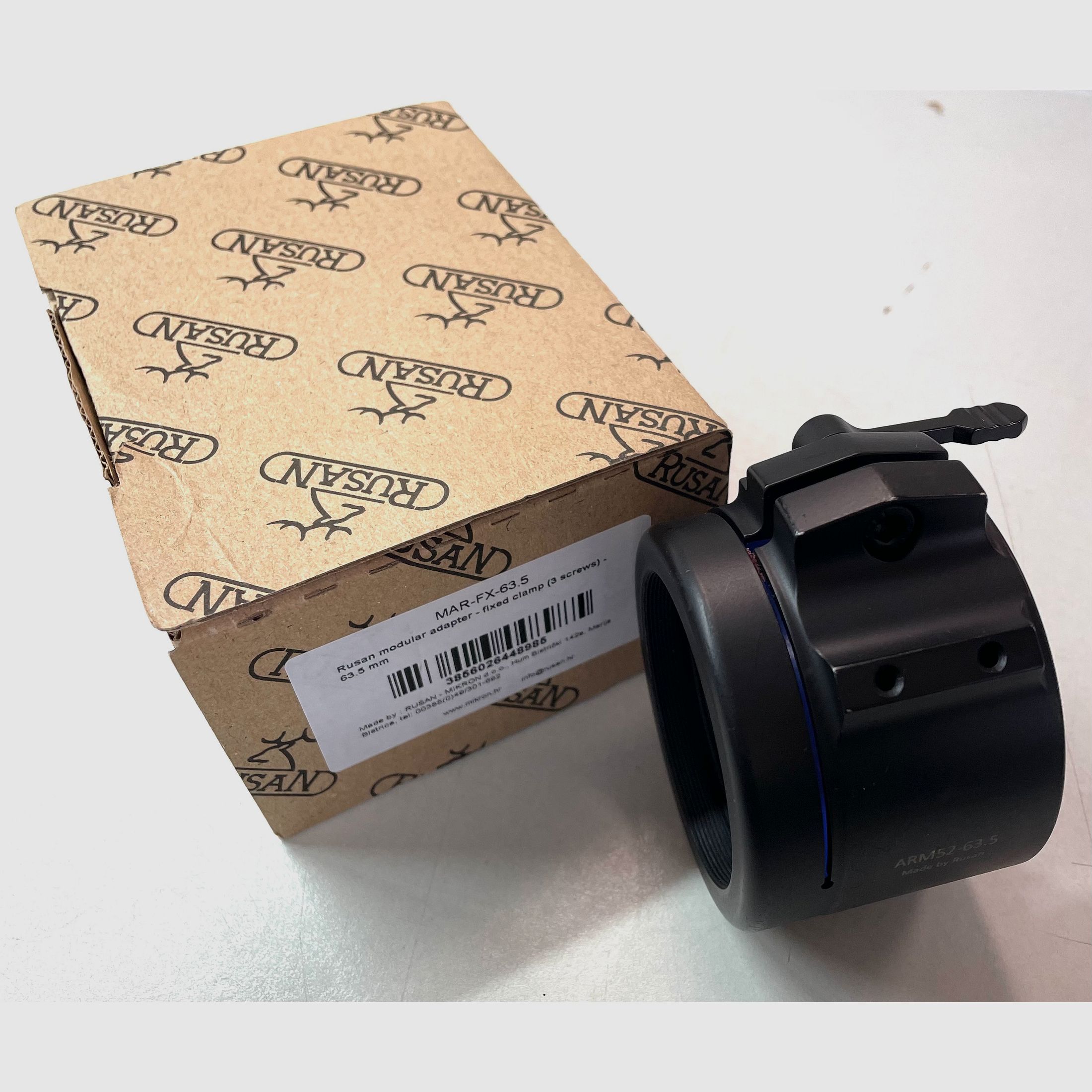 Adapter Rusan ARM52 z szybkozłączem wewnętrznym gumowanym 63,5 mm V402