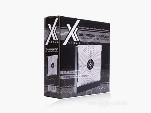 shoXx target box - bullet trap for 14 x 14cm target sheets