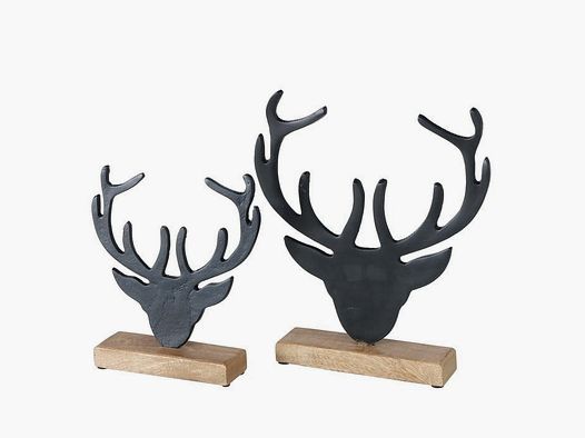 LivingActive Manto Dekoaufsteller Hirsch 2 tlg. Set