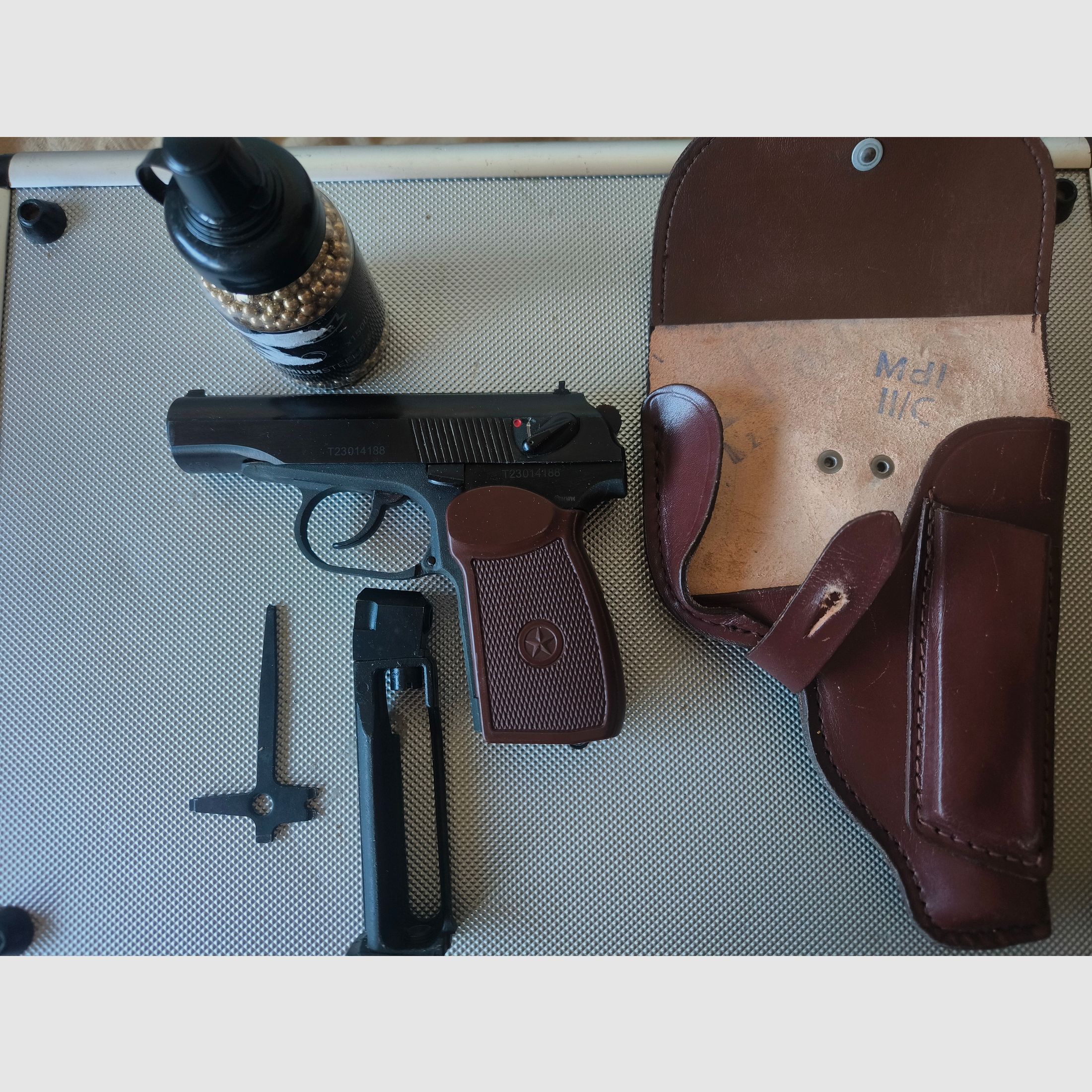⚠️ Achtung Plinker & Makarov Fans / Echte Rarität!! Baikal-Makarov MP- 654K Made in Russia & MDI-Braunes Leder Holster!! +1Dose 4,5mmStahlk. 