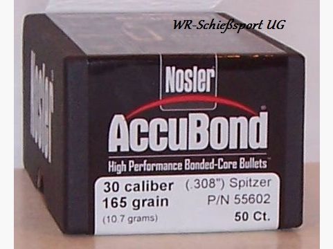 50St. NOSLER Geschosse .30(.308Dia.) - 165 - ACCUBOND - #55602