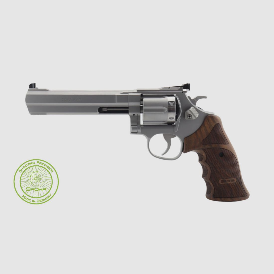 SPOHR L562 Standard 6.0 Stainless 6" Revolver with interchangeable cylinder 9mm Made in Germany