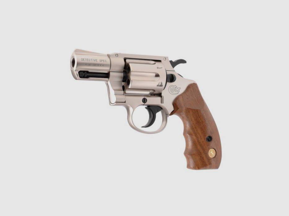 Colt Gas Revolver Detective Special Nickel/Wood 9mm RK, image 3 of 12
