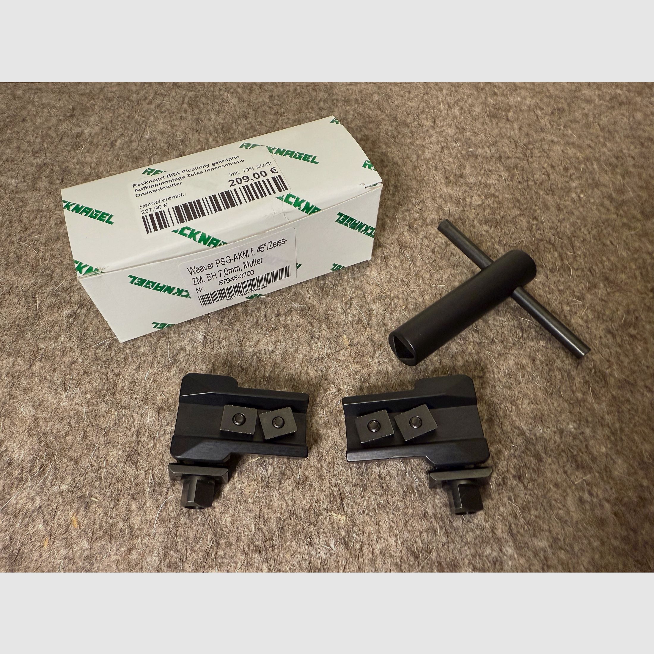 Recknagel ERA Picatinny nachchylona montaż do podnoszenia dla Zeiss Innenschiene