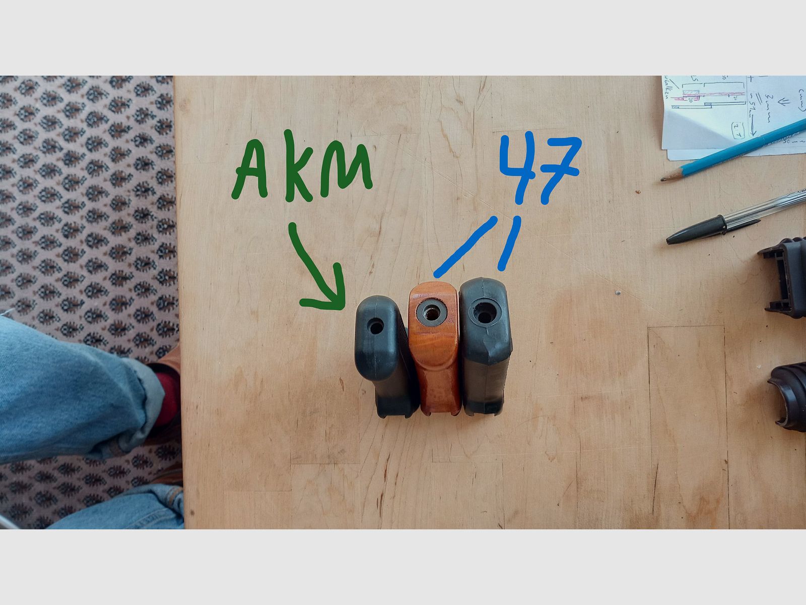 Poignée de pistolet Zastava M70 avec angle de poignée AK47 référence technique // Yugo AK