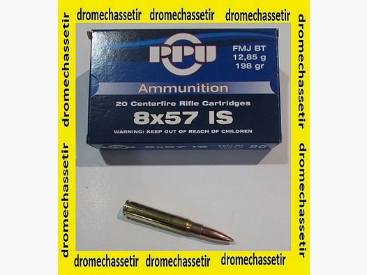 1 doos van 20 Partizan patronen in kaliber 8×57 IS, 198 grains, FMJ BT