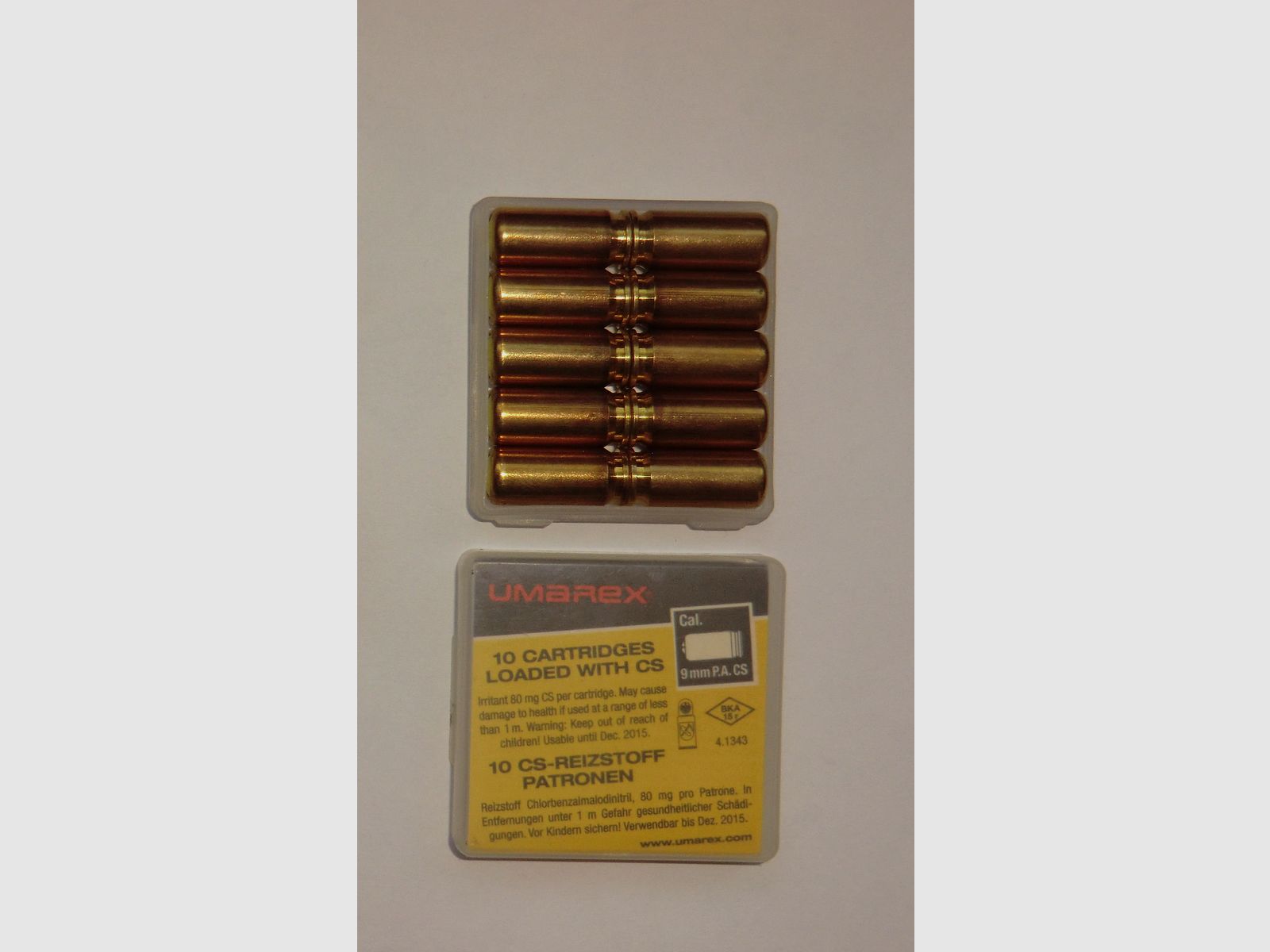10x UMAREX CS-GAS REIZSTOFF Patronen 9mm für Pistolen  Dez. 2015