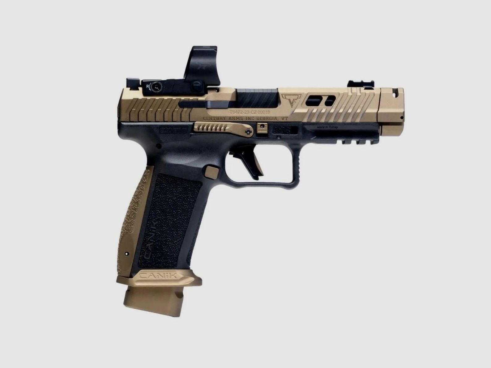 Pistole Canik TTI Combat Gold Optic M03, 9×19, 19 Schuss, Reflexvisier, Holster, Bild 2 von 2