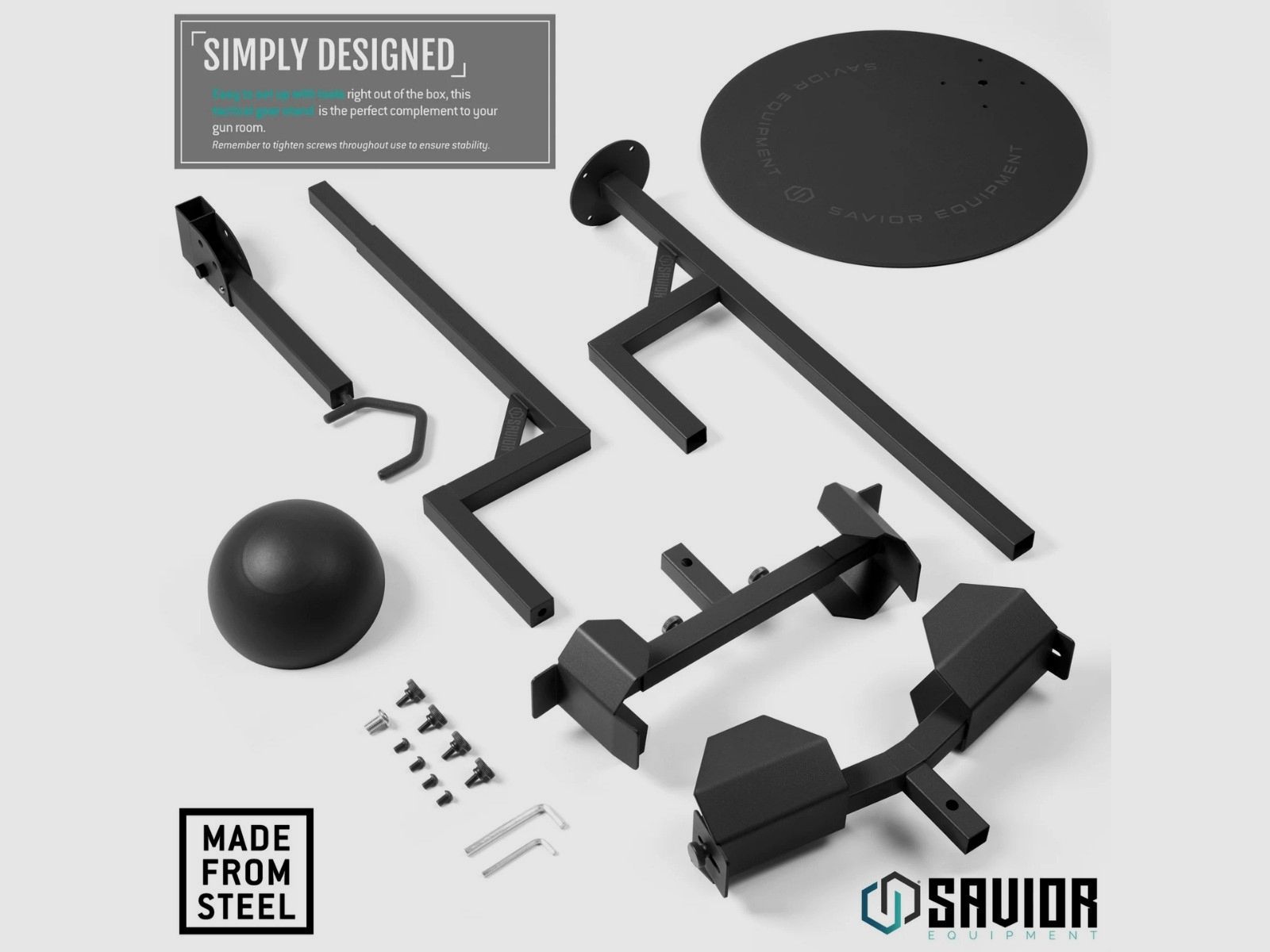 Savior – Supporto tattico – H.A.B. Rack 2.0 Tactical Gear Stand – Nero – RK-HAB-ST-VER2-BK, immagine 6 di 6