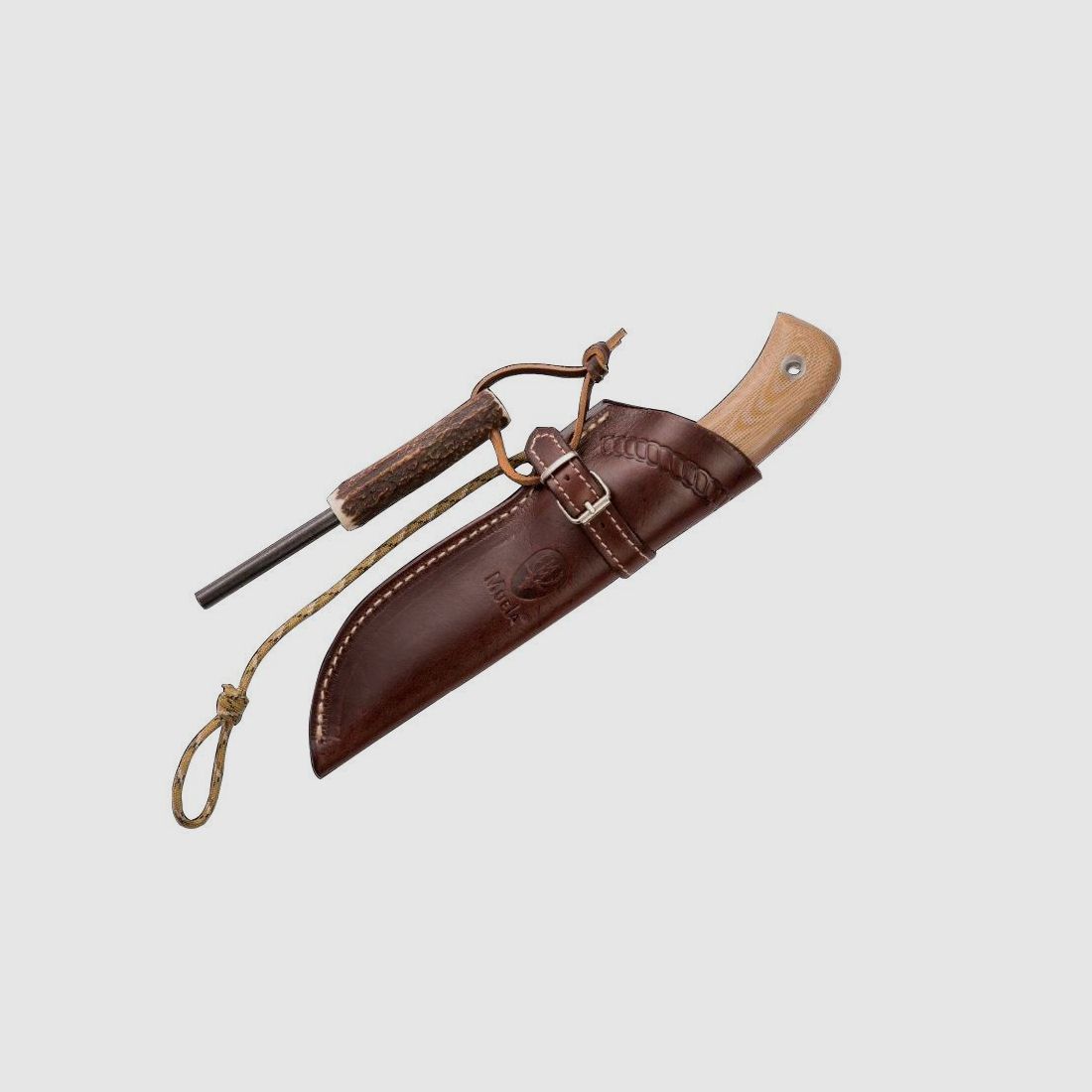 Muela Aborigen Outdoor- Jagd-Messer mit Feuerstarter Horn