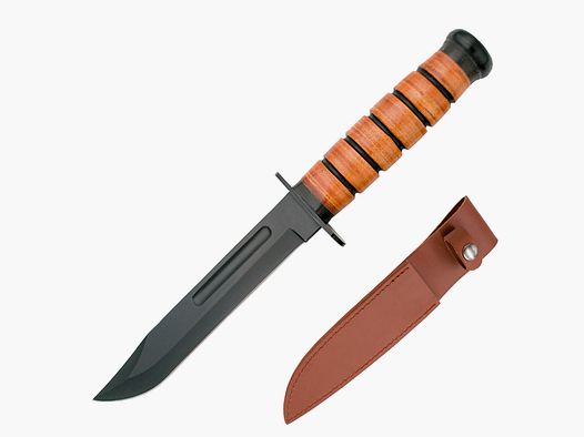 PARABELLUM MES Blade 16,5 cm. Geperst Leren Handvat