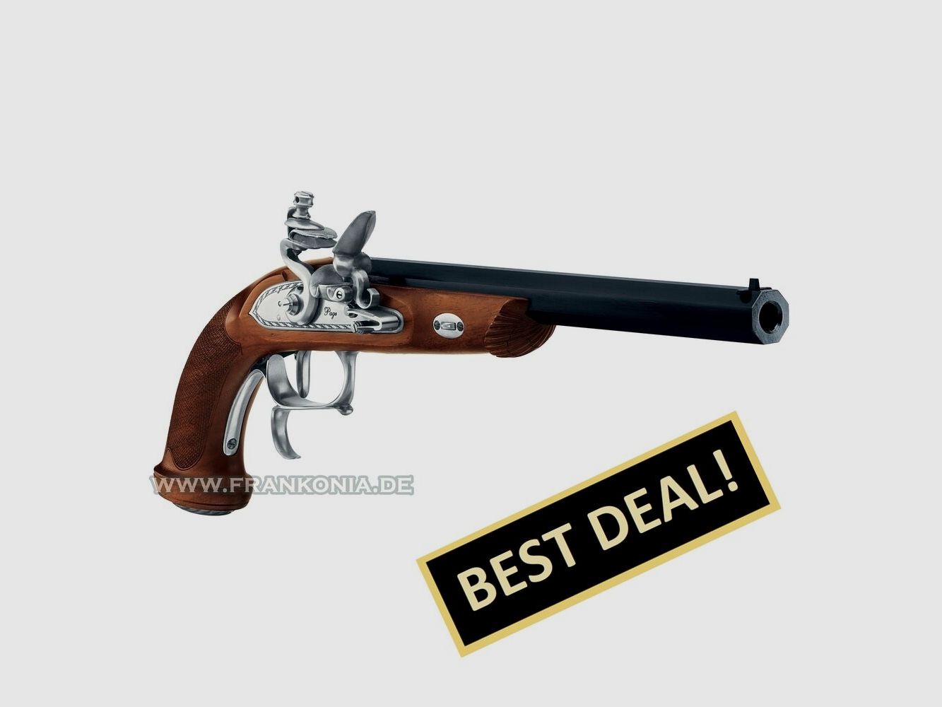 Davide Pedersoli Vorderlader Pistole Le Page Target .45 mit glattem Lauf