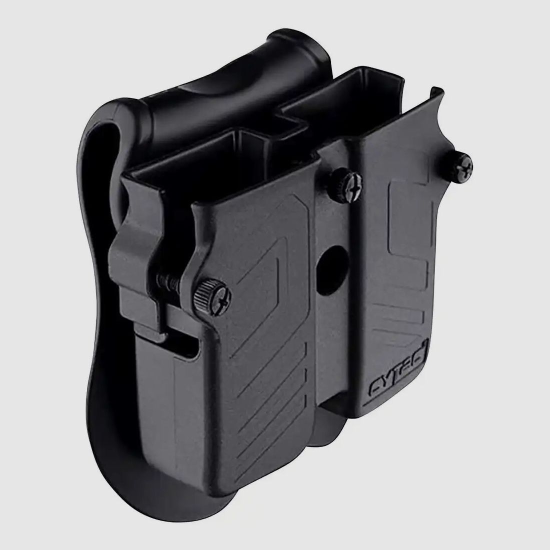 Bolsa universal de doble cargador Cytac para pistolas, cargadores de 9mm, .40, .45 | negra