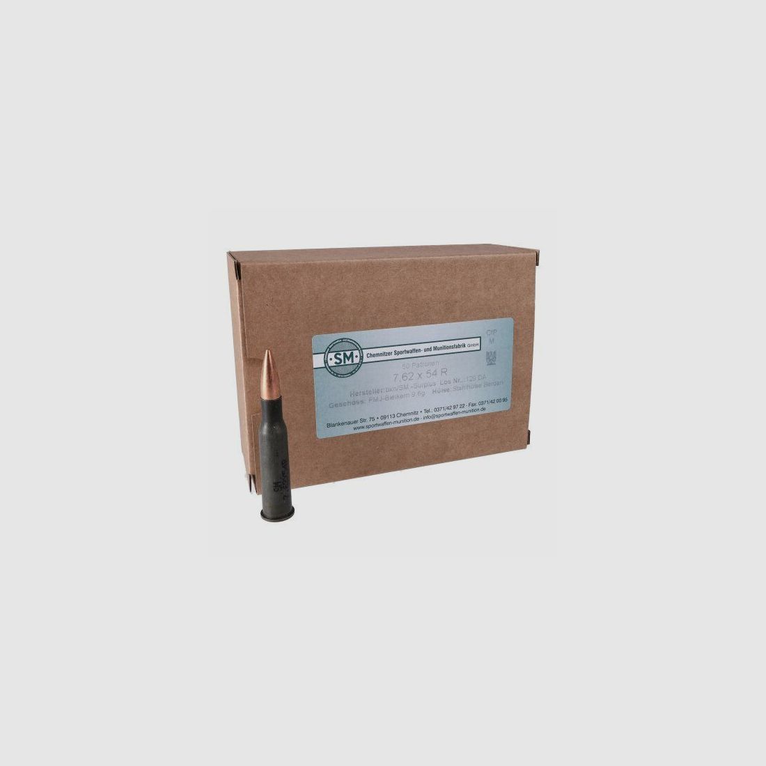 Surplus 7.62 x 54R steel case 9.6g (pack of 50)
