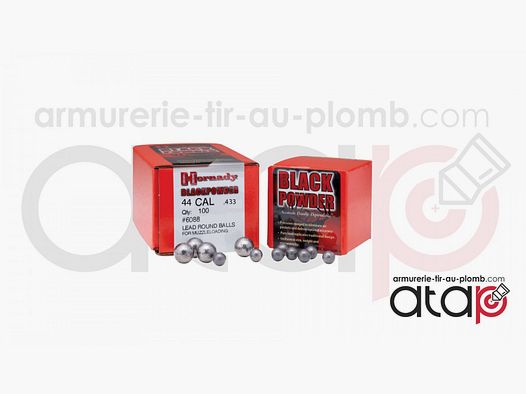 100 Billes de plomb Hornady 44 Cal 0.433
