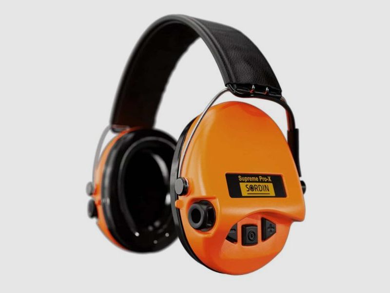 SORDIN Gehörschutz Supreme Pro X - orange/Leder 25dB - aktiv und flach