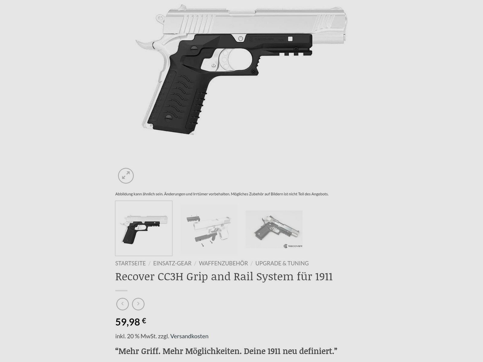 RECOVER TACTICAL, Griffschalen 1911