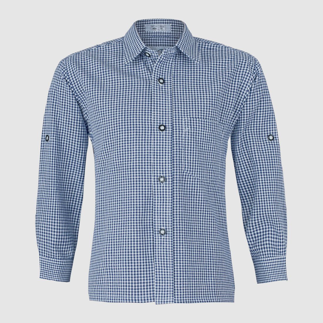 Chemise pour enfants à petits carreaux en bleu foncé, image 1 sur 2