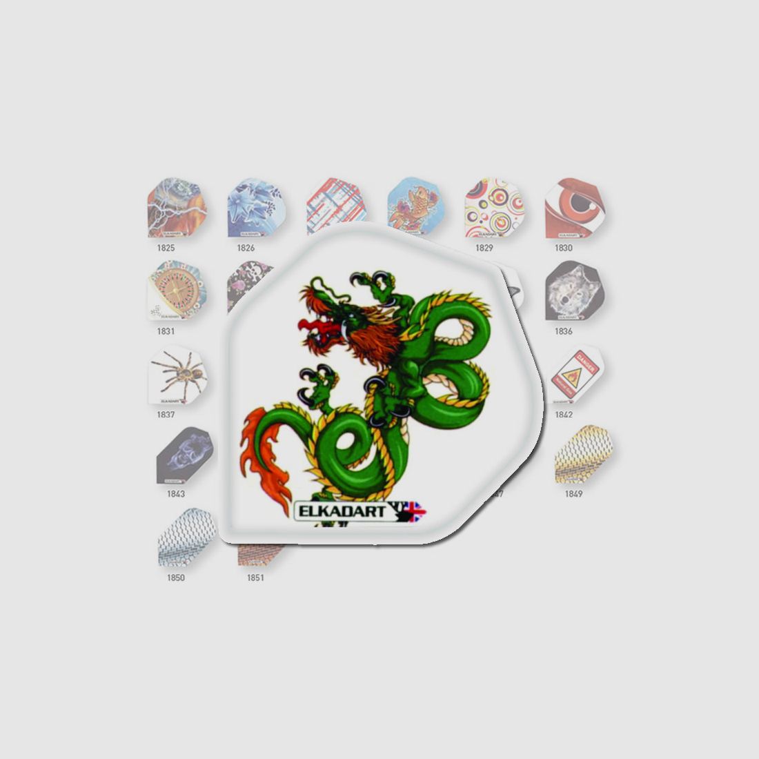 Elkadart Flights Green Dragon Diamond Form 3 StĂĽck