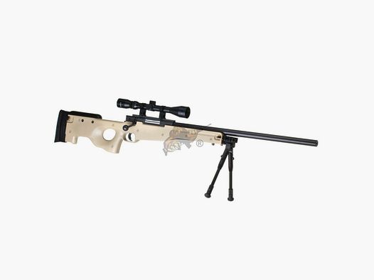 L96 Sniper Rifle Airsoft Set Upgraded Tan - Well -F-