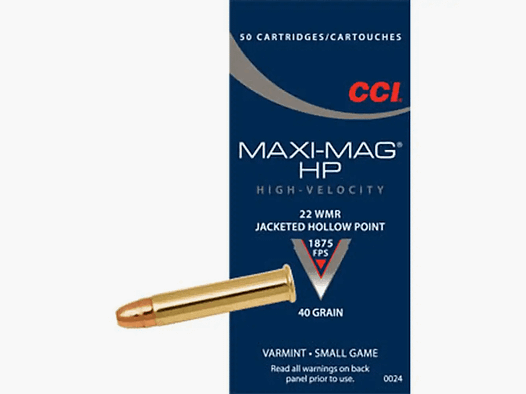 CCI Maxi Mag .22WMR HP 2.6g/40grs 50pcs