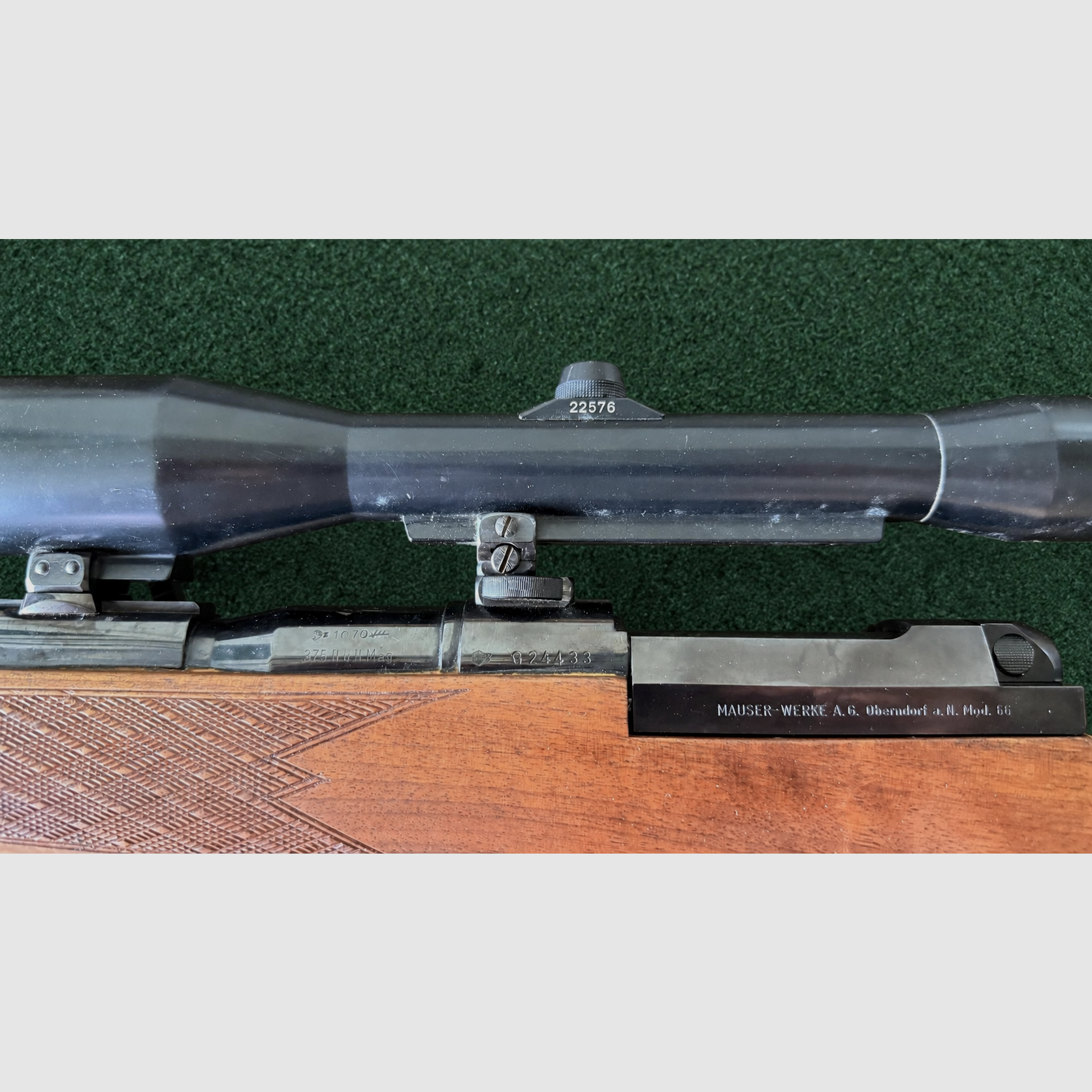 Mauser Modell 66 bolt-action rifle .375 H&H Magnum with Schmidt & Bender 6×42 scope, zdjęcie 4 z 11