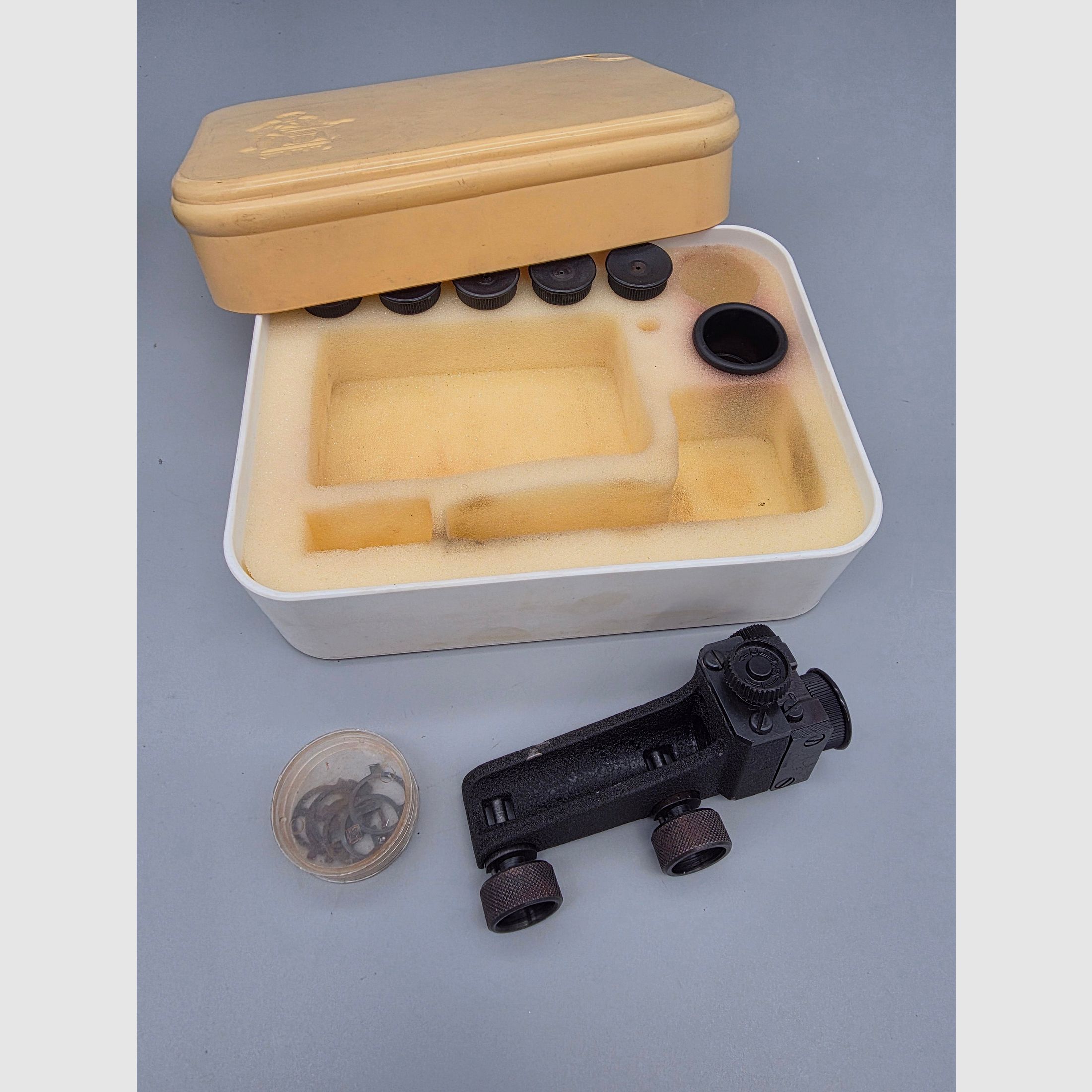 Sehr schöner Diopter Haenel mit Zubehör in der original Box Suhl Mod. 312