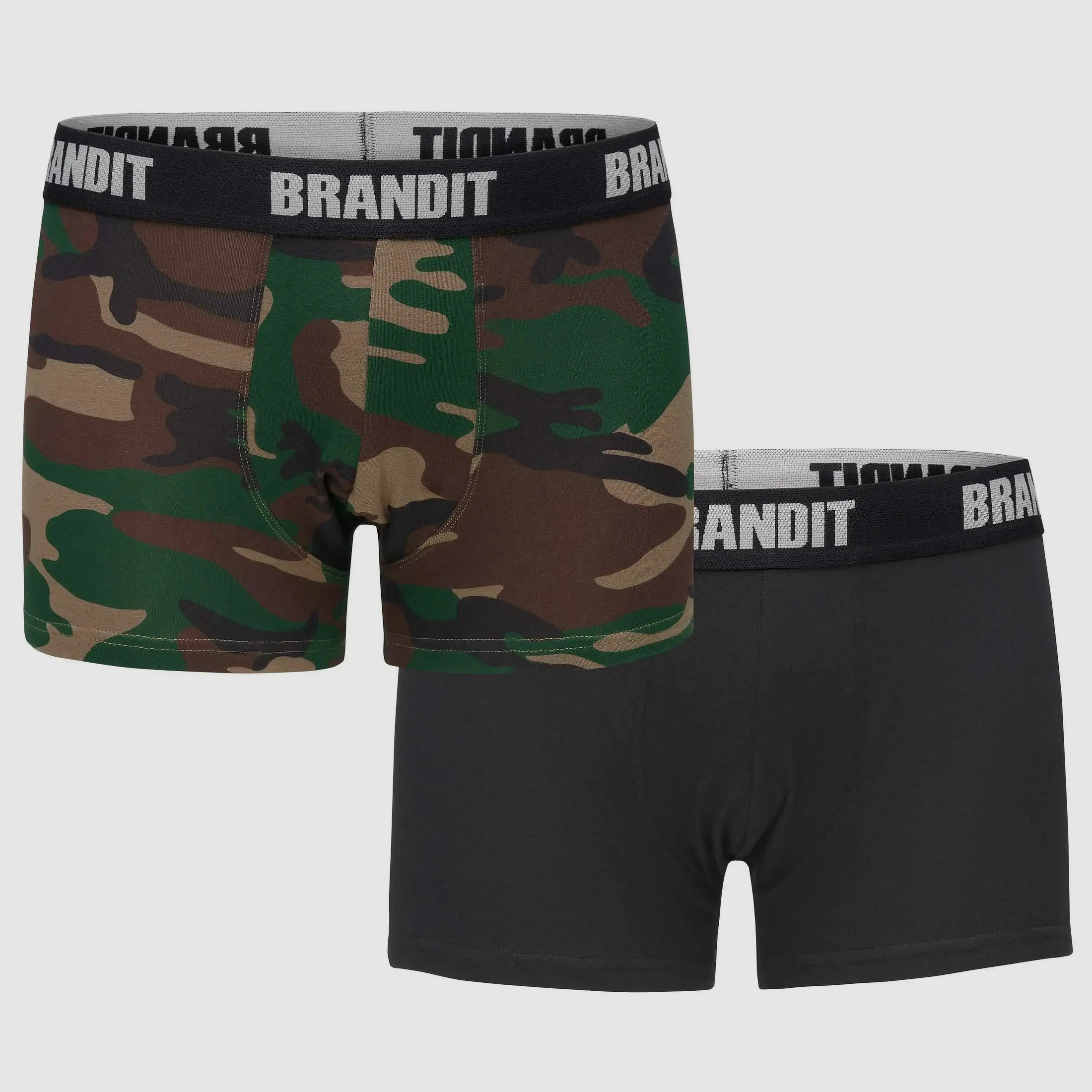 Brandit Boxershorts 2-pack logo - Black / S Men