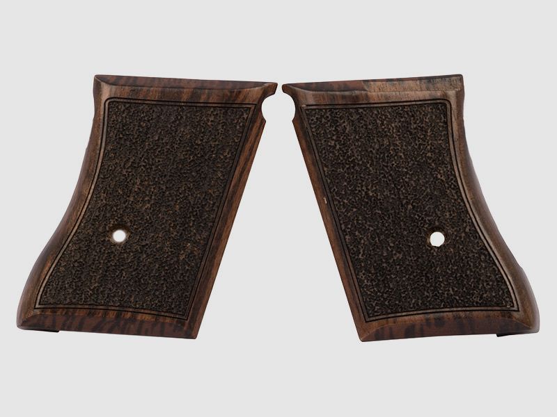 Holzgriffschalen fĂĽr Schreckschuss-, Gas-, Signalpistole Walther PPK 8 mm punziert