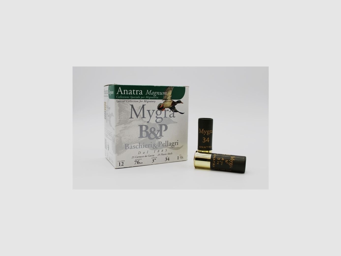 Patronen B&P Kal. 12/76 Mygra Anatra