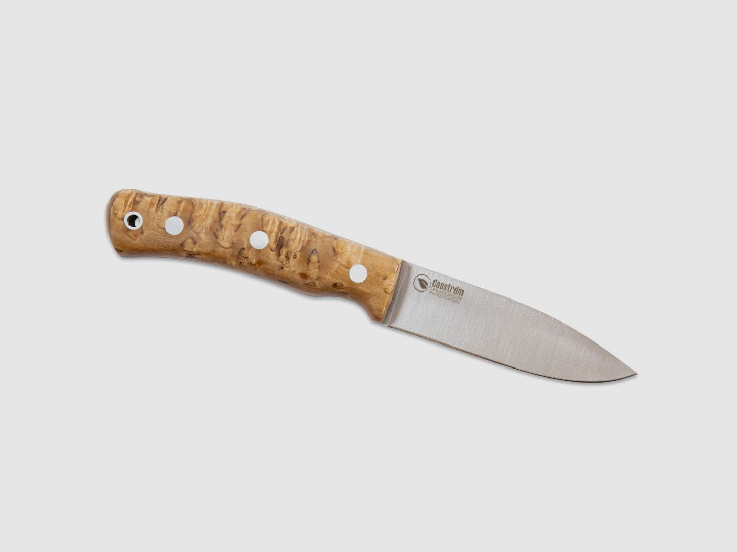 Casström No.10 Schwedisches Taschenmesser, stabilisierte Maserbirke, rostfrei, Lederscheide