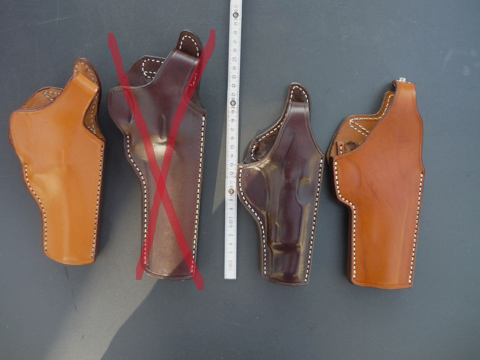 HKDesign Holster Art. Nr. 003 mit Teflon Kornschiene und Snapverschluß  für: S&W M 66  4",  PPC 0455, Sphinx Spara -  für Rechtshänder