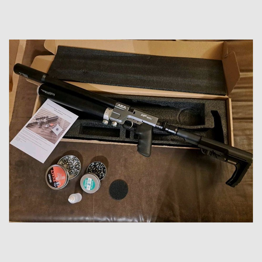 AEA HP MAX Kaliber 35 (9mm) met accessoires en exportkit