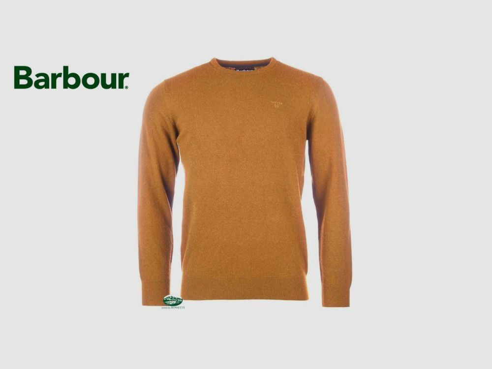 BARBOUR Rundhals-Pullover Essential Lambswool ocker