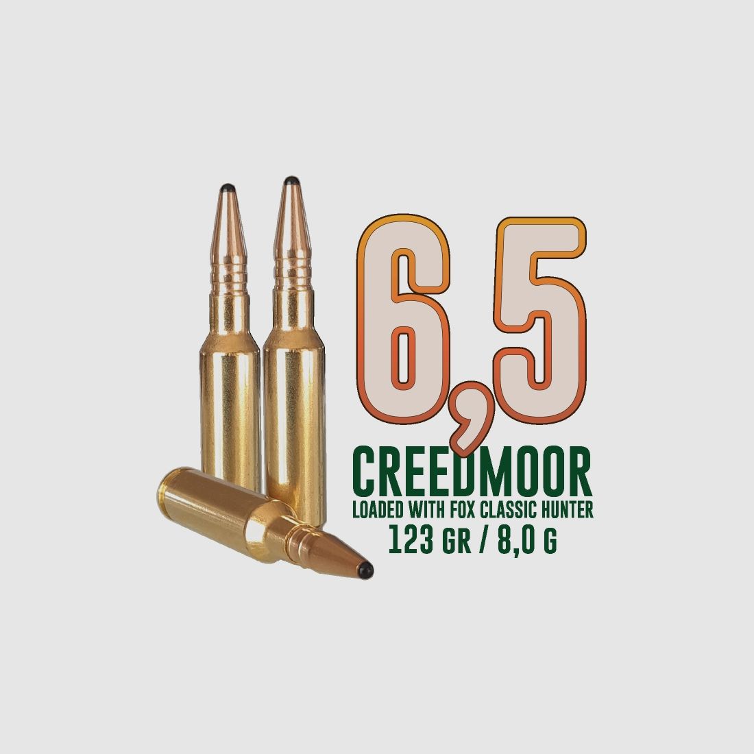 Fox Bullets Classic Hunter 6,5mm Creedmoor 123GR / 8,0g bleifrei 20 Patronen