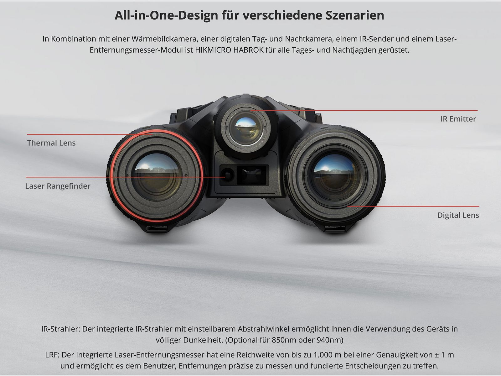 Hikmicro Binocular Habrok HQ35L Wärmebild/Nachtsicht/Digitalkamera 850Nm 2560 x 1440