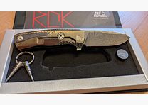 Lionsteel ROK Damascus Titanium Gold NIEUW