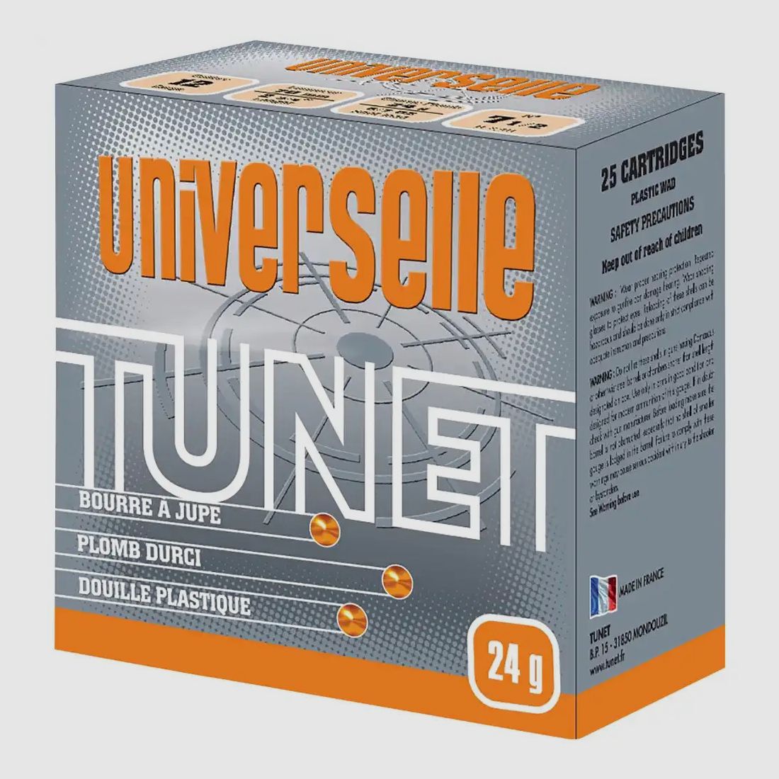 TUNET 2014465 Universelle Trap 12/70 24g 2,4mm Bleischrot 25 Stück