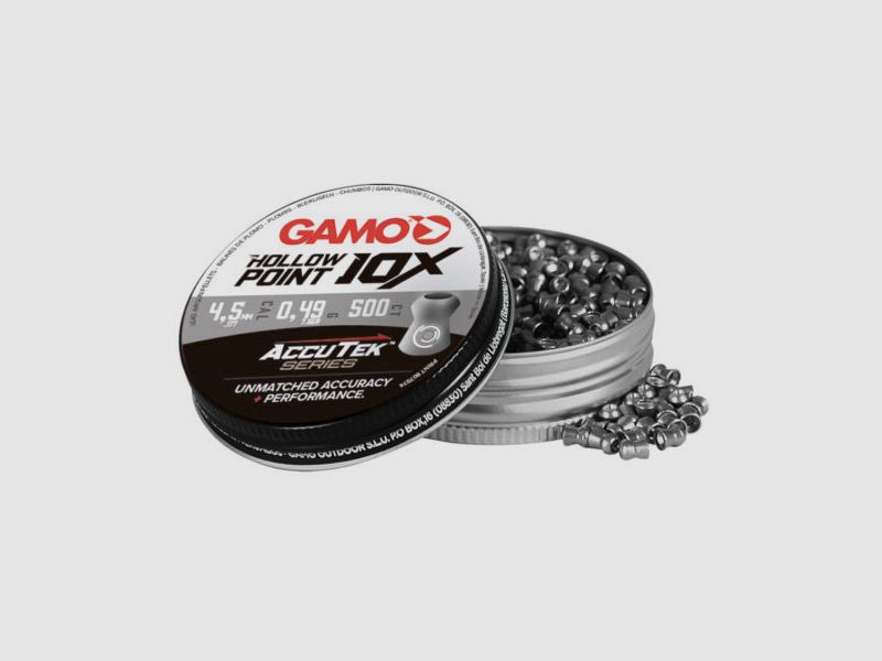 Hohlspitz Diabolos Gamo AccuTek 10X Hollow Point Kaliber 4,5 mm 0,49 g glatt 500 StĂĽck